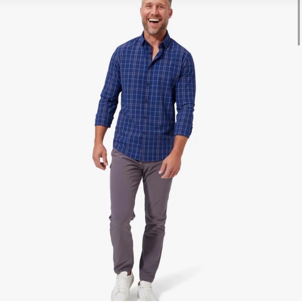 Mizzen + Main brand new Leeward No Tuck Dress Shirt
Blueprint Windowpane
